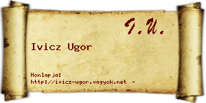 Ivicz Ugor névjegykártya